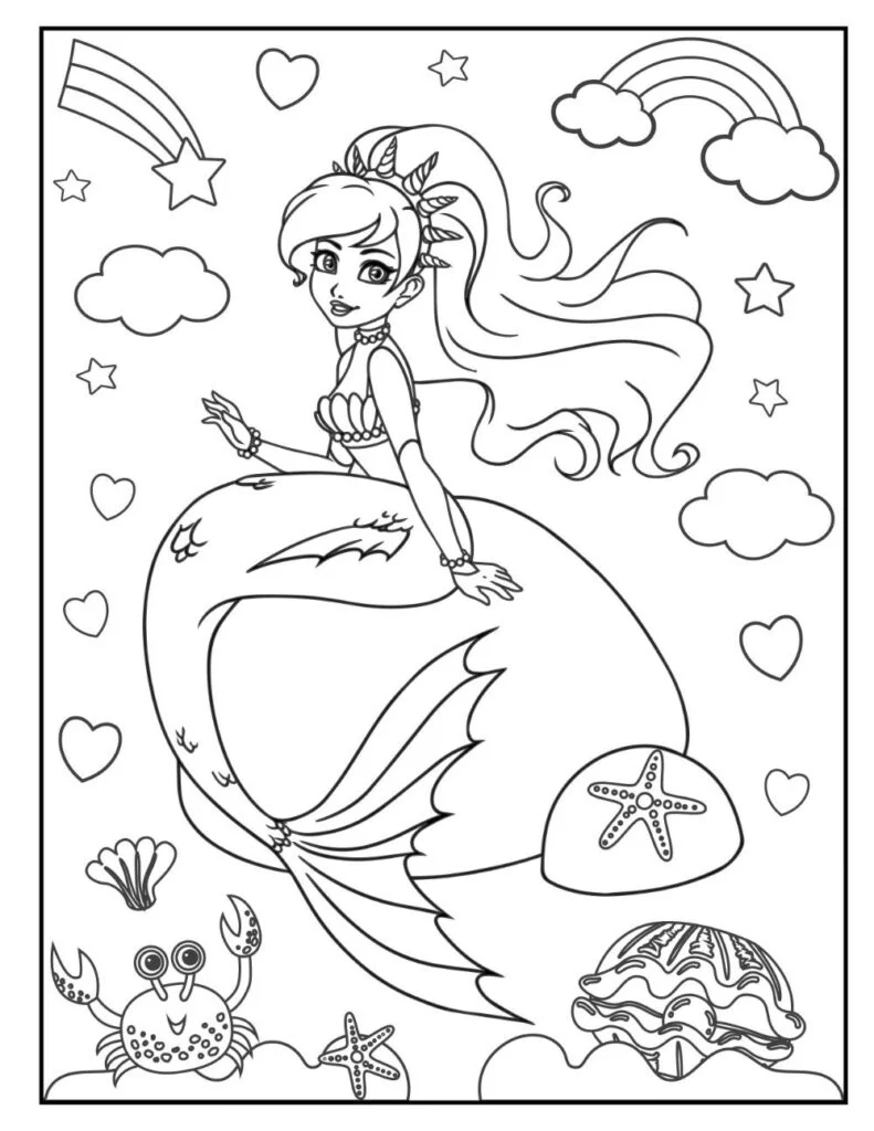 Free little mermaid coloring pages