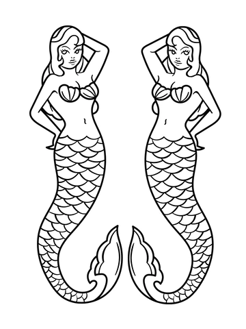Hello kitty mermaid coloring pages