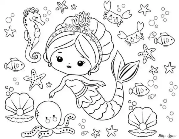 Little mermaid coloring pages free