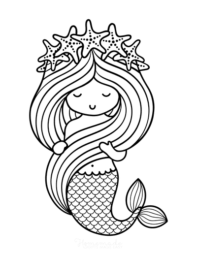 Mermaid coloring pages for kids