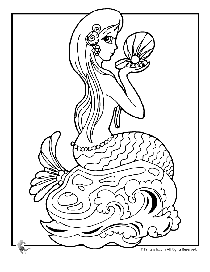 Printable mermaid coloring pages for adults