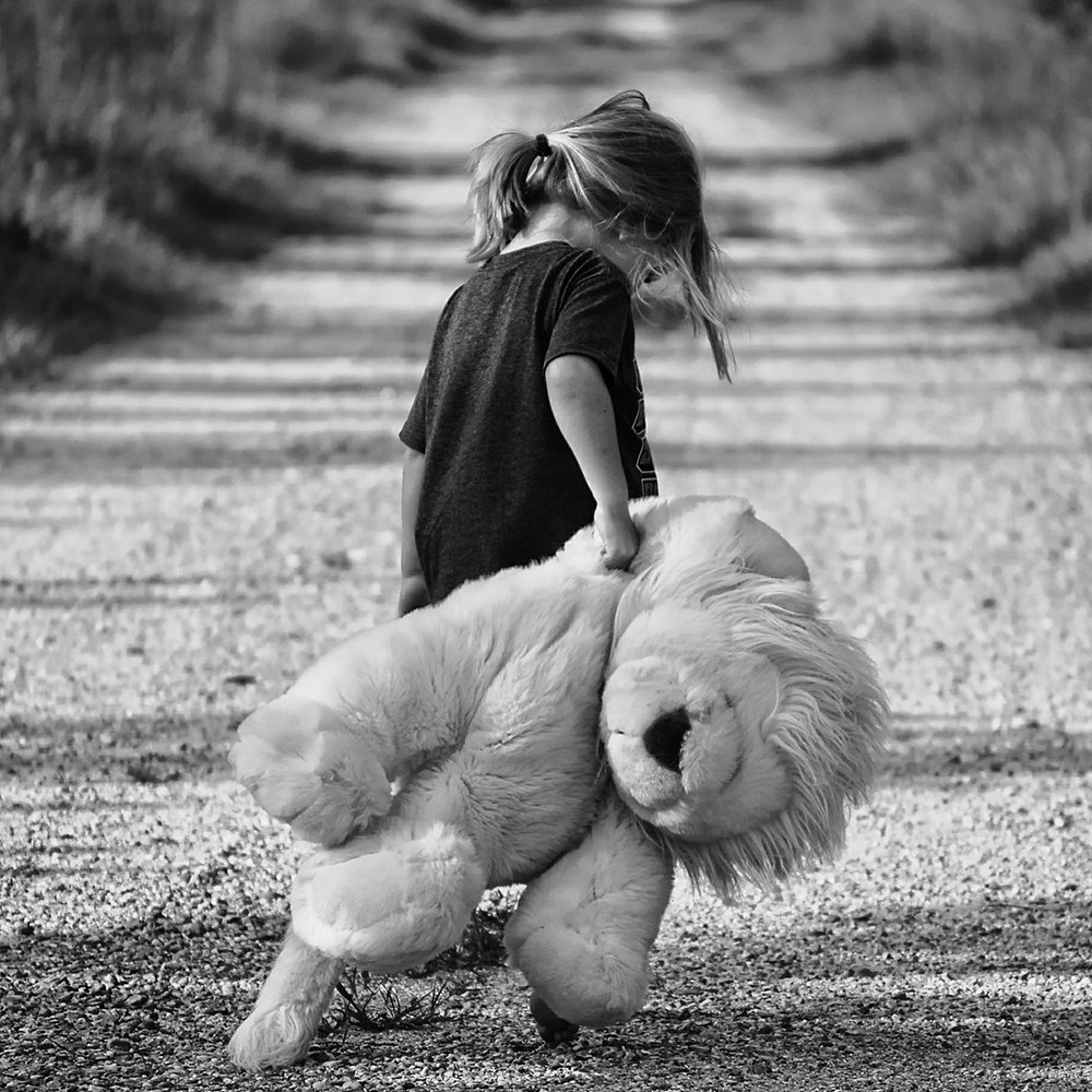 sad girl with teddy