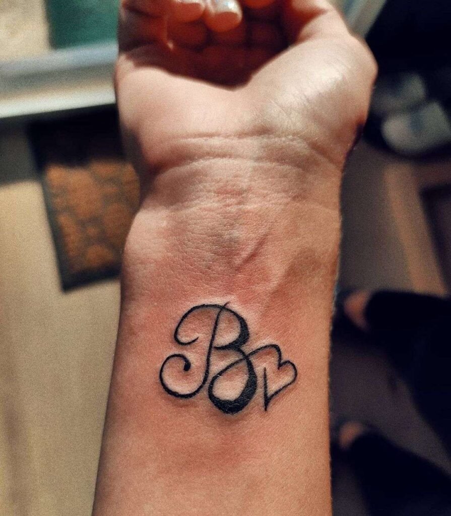 B Name Photo Love Tattoo Dp