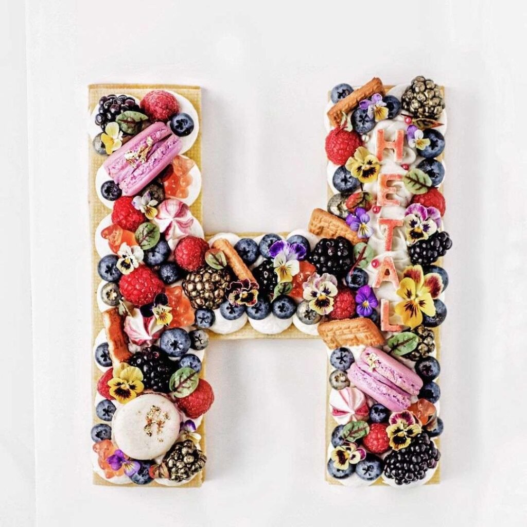 H Letter Cake Photo DP