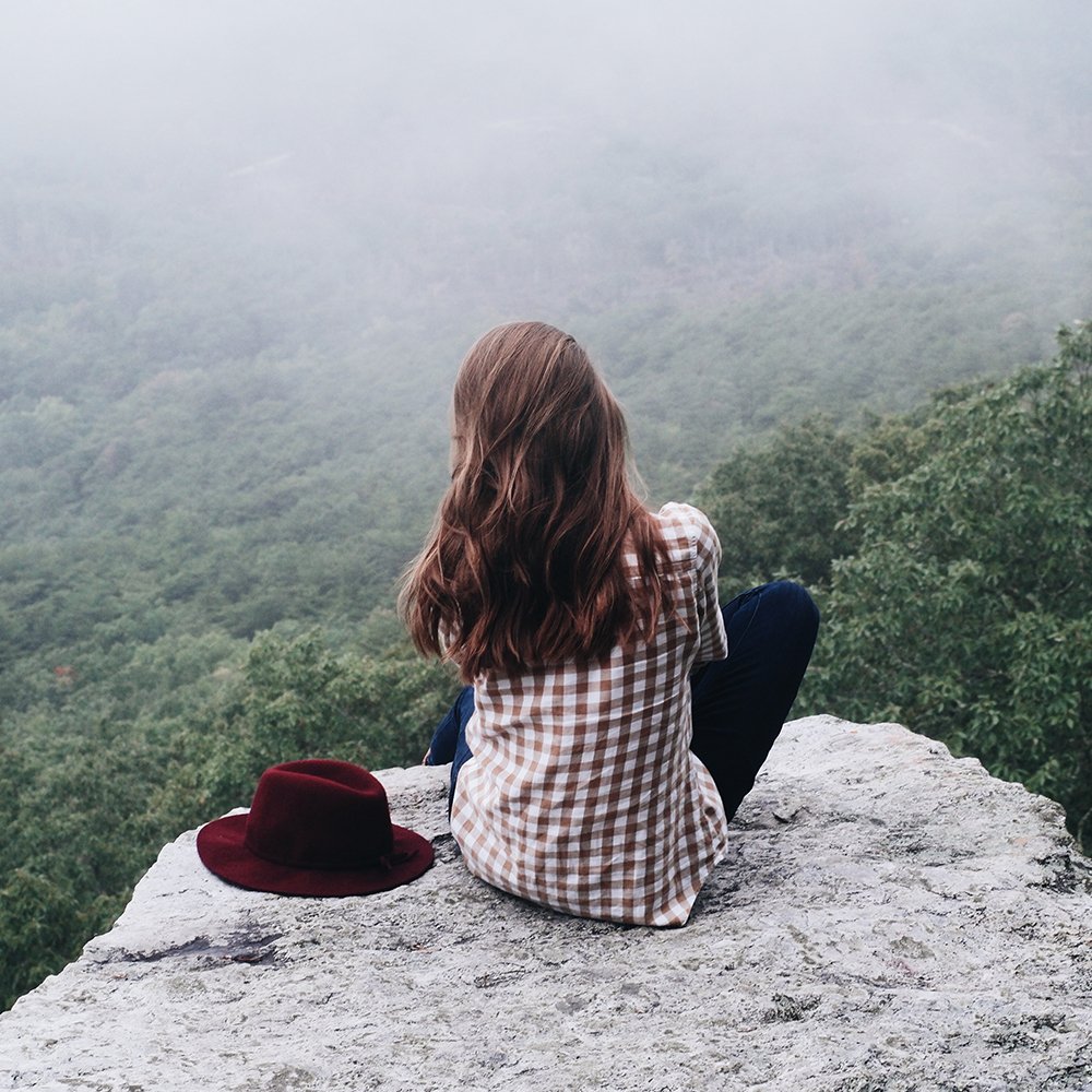 alone girl sitting