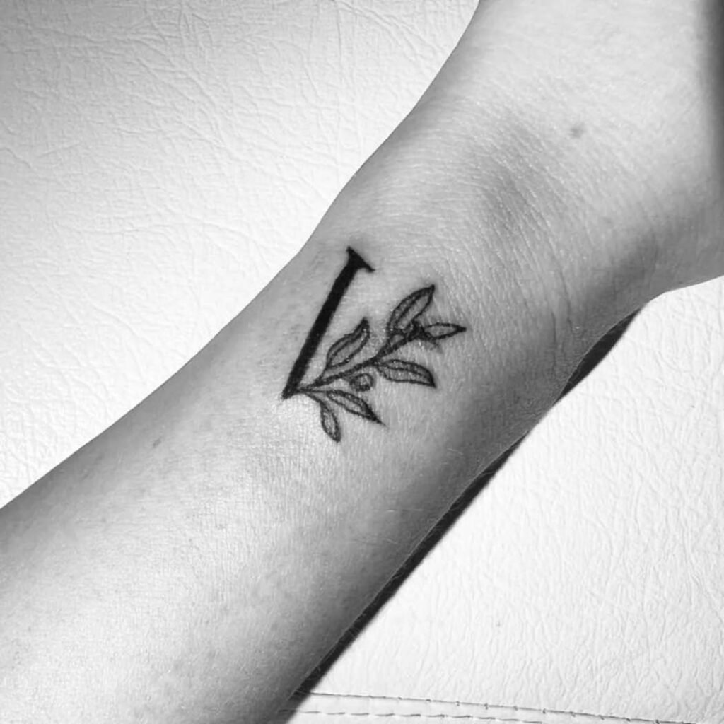 V Letter Tattoo DP Download