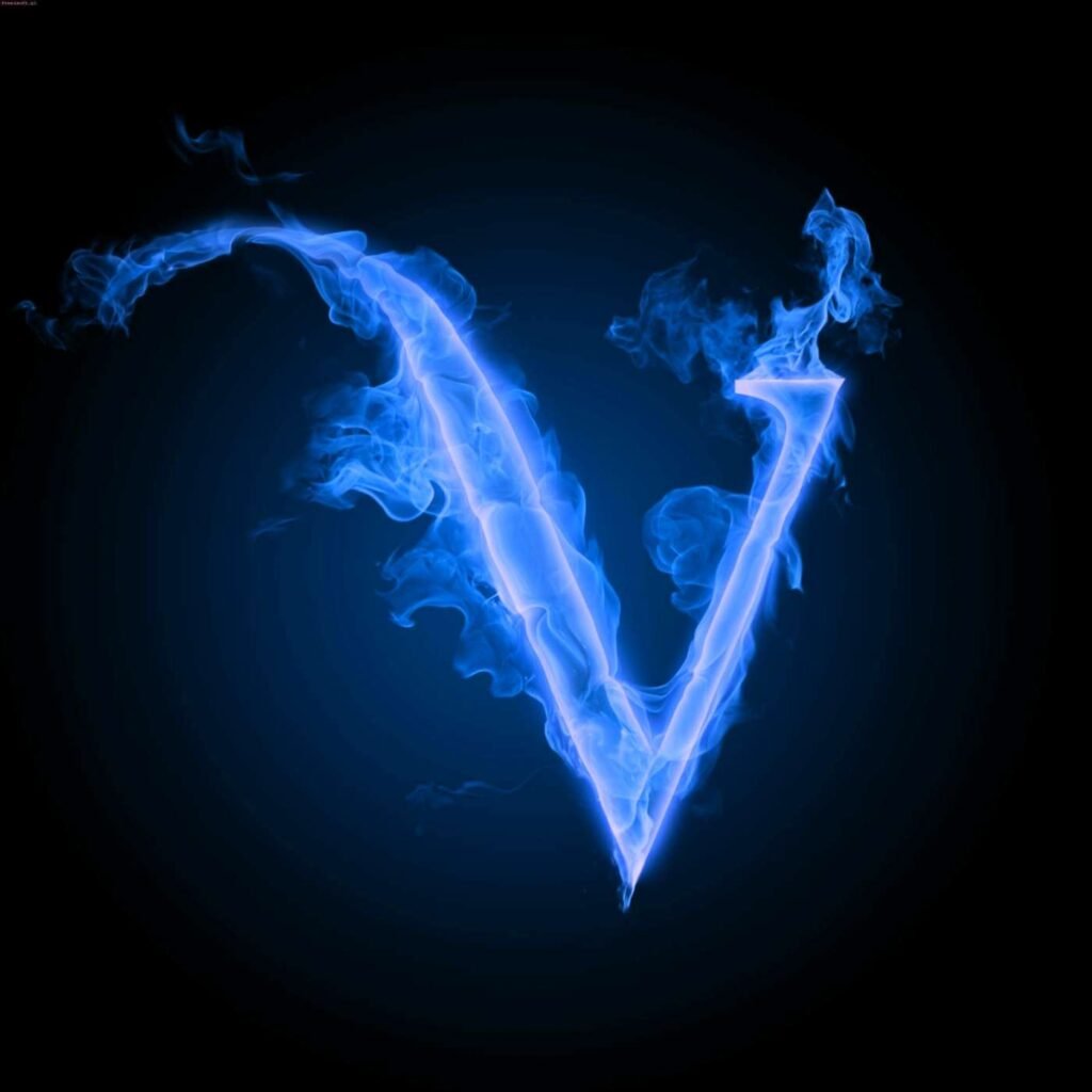 V Name Blue Fire DP Image Download